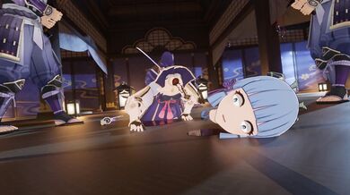 Hey there, sexy Ayaka! You look absolutely stunning in your black latex outfit and high heels But it looks like youre in trouble today