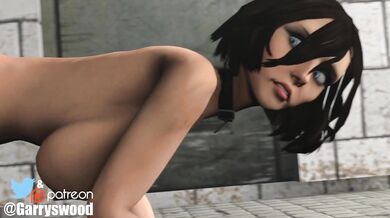 A wild woman ravages a beautiful girl in the woods