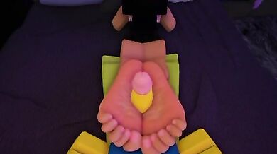 Rebeccas new roommate loves to give footjobs, but she gets a little carried away when she discovers Roblox on the computer