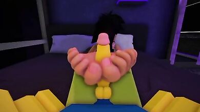 Rebeccas new roommate loves to give footjobs, but she gets a little carried away when she discovers Roblox on the computer