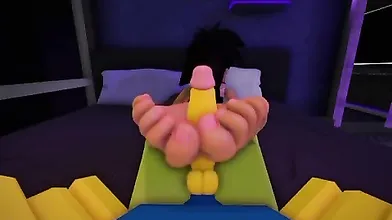 Rebeccas new roommate loves to give footjobs, but she gets a little carried away when she discovers Roblox on the computer