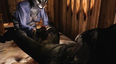 Young Khajiit is eager to learn from the masterful Kharjo in this sexy hentai porn video, Kharjo Teaches a Young Khajiit