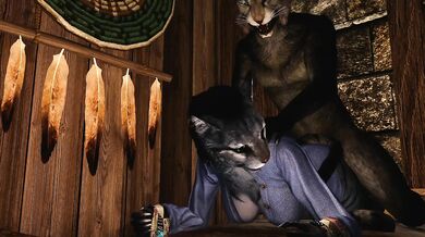 Young Khajiit is eager to learn from the masterful Kharjo in this sexy hentai porn video, Kharjo Teaches a Young Khajiit
