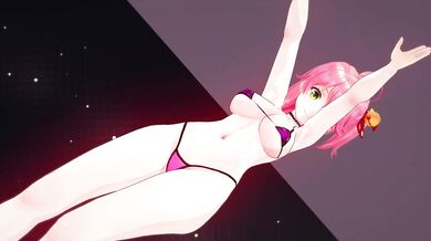 The Seduction of the Miko and Sakura in Haniwas Miniature Garden