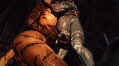 A Kinky Adventure: The Khajiit Princess Sucks off the Riekling Chief