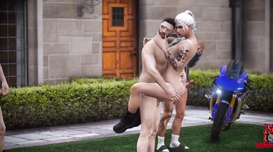 Licking the Balls and Opening Far with Mouth Closed - Fiona Stewart X Tommy Tate X Adam Ababwa X Sparky Kane