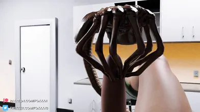 Bloodthirsty Alien Lobo Facesitting and Fucking his Prey