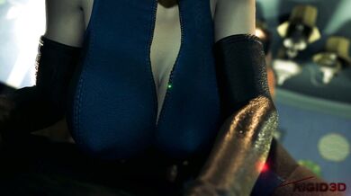 Trembling, stiff and eagerly awaiting the Halloween night, she was ready to be penetrated by anything that moved in 3D