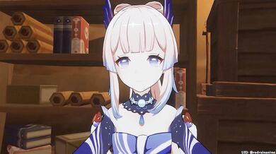 Sexy Kokomi Loves to Play with Red Rain in 1080p HD