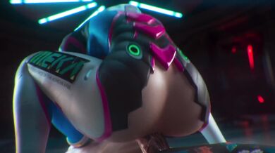Dva, the Overwatch heroine with a bouncy booty, is caught in an erotic situation with Gribabos, an alien creature from another world