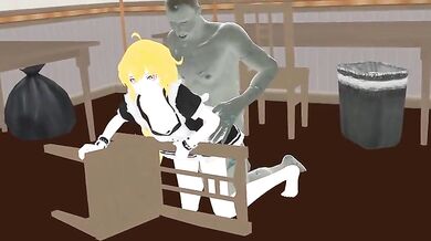 Erotic Halloween Special: Maid Ruby and Yang fucked by zombies