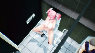 Watch as three men in a public bathroom experience an unexpected voyeur who joins them for some sexy fun!