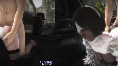 Two horny teens, Lesdia and her friend, decide to have a wild dogfuck They take it upstairs in the split screen action