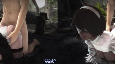 Two horny teens, Lesdia and her friend, decide to have a wild dogfuck They take it upstairs in the split screen action