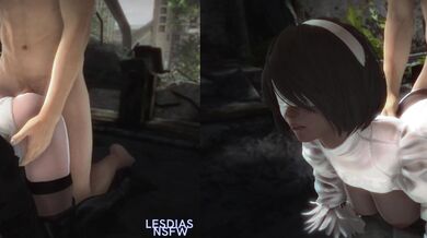 Two horny teens, Lesdia and her friend, decide to have a wild dogfuck They take it upstairs in the split screen action