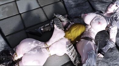 Two Plus Sexy Curvy Warrioresses Lick Cum Off Each Others Bodies