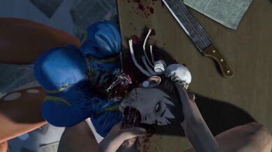 In the middle of a forest, Chun-Li finds herself in trouble when she stumbles upon the lair of Decapriko, a notorious Guro-chan-style monster