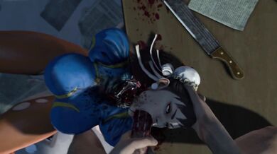 In the middle of a forest, Chun-Li finds herself in trouble when she stumbles upon the lair of Decapriko, a notorious Guro-chan-style monster