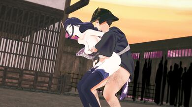 Lucky Samurai gets banged by the Shogun Raiden in this hot hentai porn video!