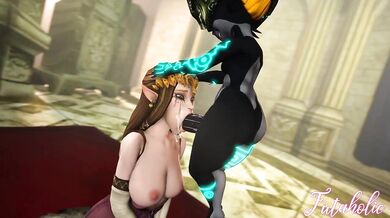 A princess with a perfect face gets fucked by multiple men in an erotic futa fantasy