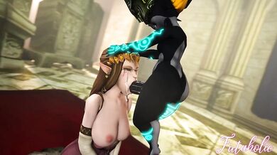 A princess with a perfect face gets fucked by multiple men in an erotic futa fantasy