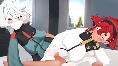 Watch two horny girls get naked and rub their pussies together in this hot lesbian porn video!