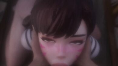Watch DVa get a blowjob from a kitten in this hentai porn video!