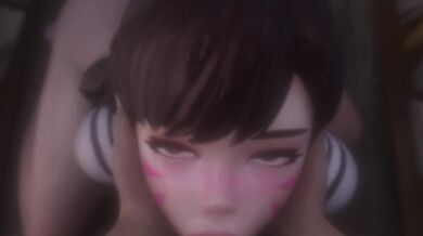 Watch DVa get a blowjob from a kitten in this hentai porn video!