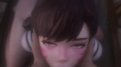 Watch DVa get a blowjob from a kitten in this hentai porn video!