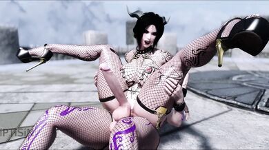 Two curvaceous futa sisters indulge in passionate lesbian lovemaking