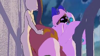 ------------------------------ [Spinneborg] is on the receiving end of some rough love making, as she gets smashed against a wall by her lover