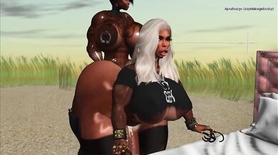 A hot futa on futa action in the scorching desert, where chocolates are melting away as they indulge in passionate lovemaking