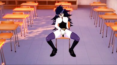 Ms Midnight, the buxom teacher of My Hero Academia, fucks one of her students in her classroom during office hours