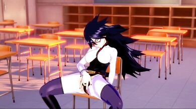 Ms Midnight, the buxom teacher of My Hero Academia, fucks one of her students in her classroom during office hours