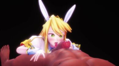 Watch as Artoria from Fate/Stay Night gets fully nude and has her body bounced around by a group of guys in this 4K Hentai MMD video