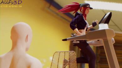 Watch as Akali engages in a steamy lesbian training session with her gorgeous instructor, Allfy3D!