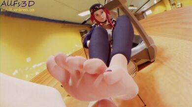 Watch as Akali engages in a steamy lesbian training session with her gorgeous instructor, Allfy3D!