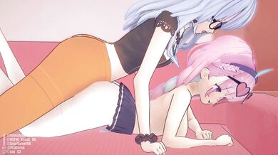 Minato and Susiei have a threesome with Aqua on the couch Futa joins in too, along with another female partner!