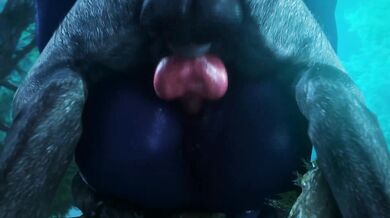 The Queen Nualia gets fucked by a wolf with her royal pussy, in a threesome scene with noname55