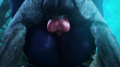 The Queen Nualia gets fucked by a wolf with her royal pussy, in a threesome scene with noname55