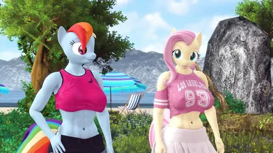 Rainbow Dash and Fluttershys Lesbian Romance with Zziowins Finger