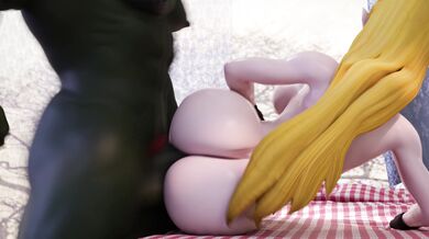 Princess Zelda gets stuffed by the Great Titan, Don Tran