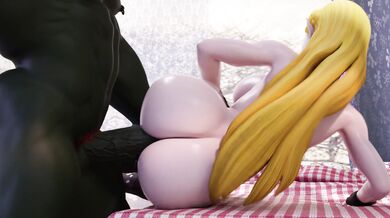 Princess Zelda gets stuffed by the Great Titan, Don Tran