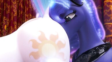 The Sun and Moon embrace, as their hot passion ignites in the clop of an Italian-American