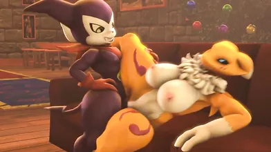 The Exciting Conclusion to Renamons Anal Penetration by Impmon [Aryentai]