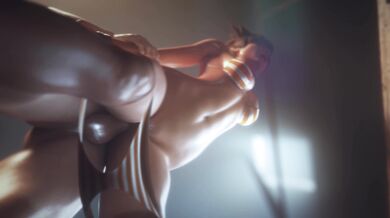 Water Sports with Tracer and Her Standing Doggy in a Swimsuit [VG Erotica] [4K]