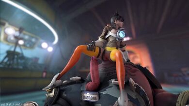 A hot-blooded, fiery-haired tracer takes on a big, beefy roadhog in a steamy encounter that leaves them both guilty k!
