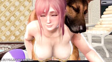 Watch Honoka get fucked by her dog while making an ahegao face in this hentai porn video, featuring Arnold as the hero