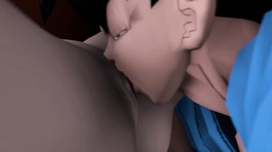 Videl and Goku are having a good time in the bedroom, but then TarrotTheRambler joins them for an unexpected threesome!