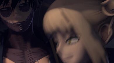 This is a porn video of two superheroes, Toga and Dabi, at the park